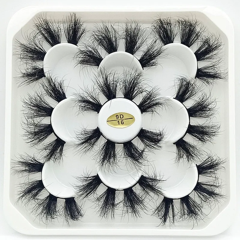 5 Pairs 25mm 3D Mink Lashes Bulk Volume Fluffy Natural False Eyelashes Thick Dramatic Mink Eyelashes