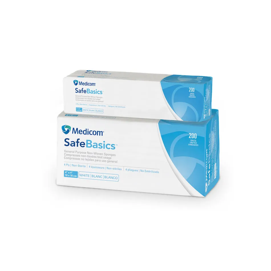 AMD Medicom SafeBasics Non Woven Sponges, 4 Ply, Non Sterile