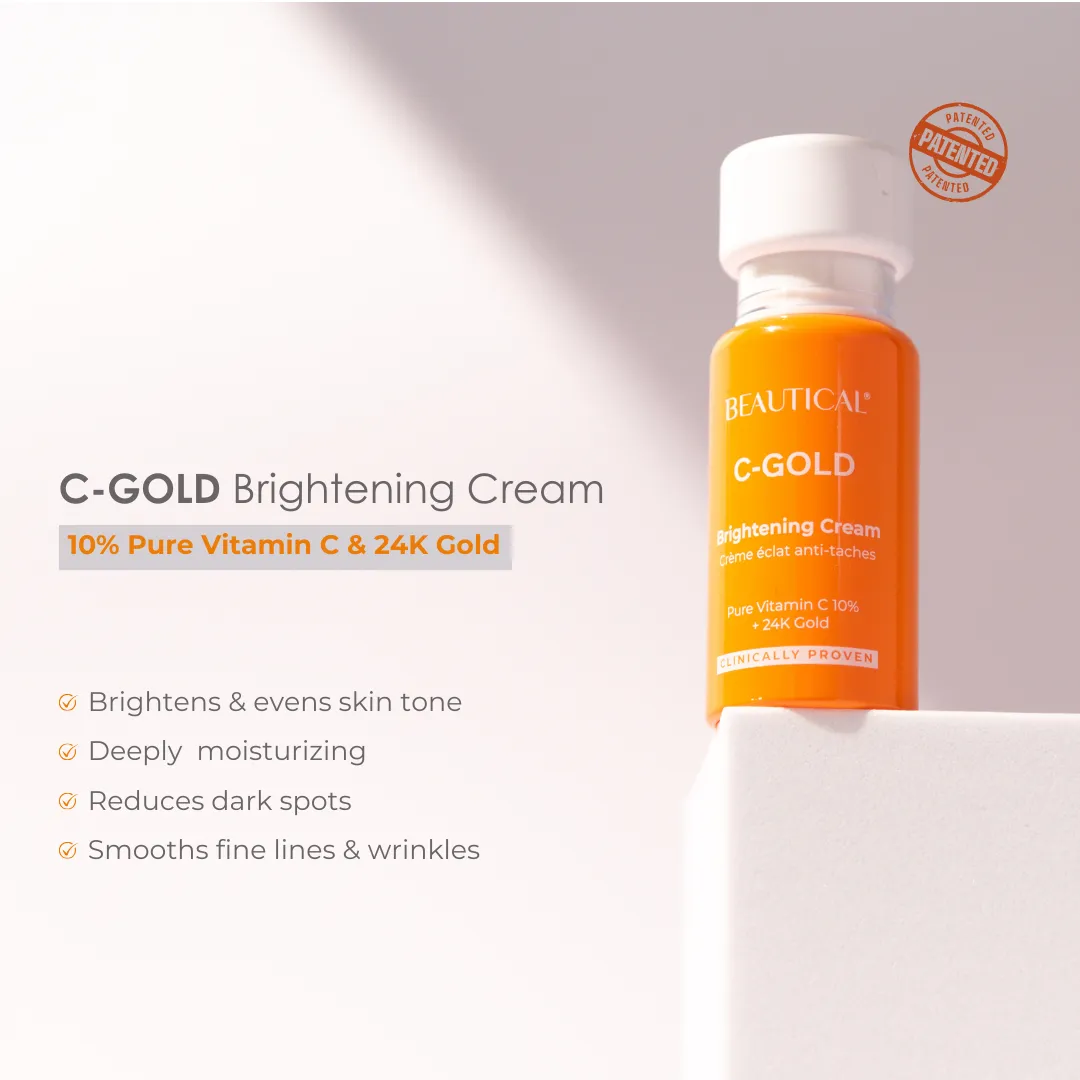 BEAUTICAL C-GOLD Brightening Cream - Anti-wrinkle, anti dark spots, moisturizing, anti aging, vitamin C cream - 15ml