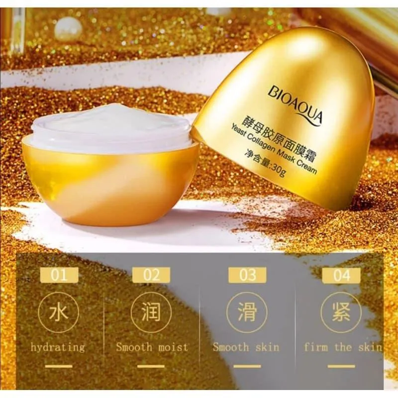 BIOAQUA Yeast Collagen Facial Mask Moisturizing Nourishing Skin Firming Skin Mask Cream