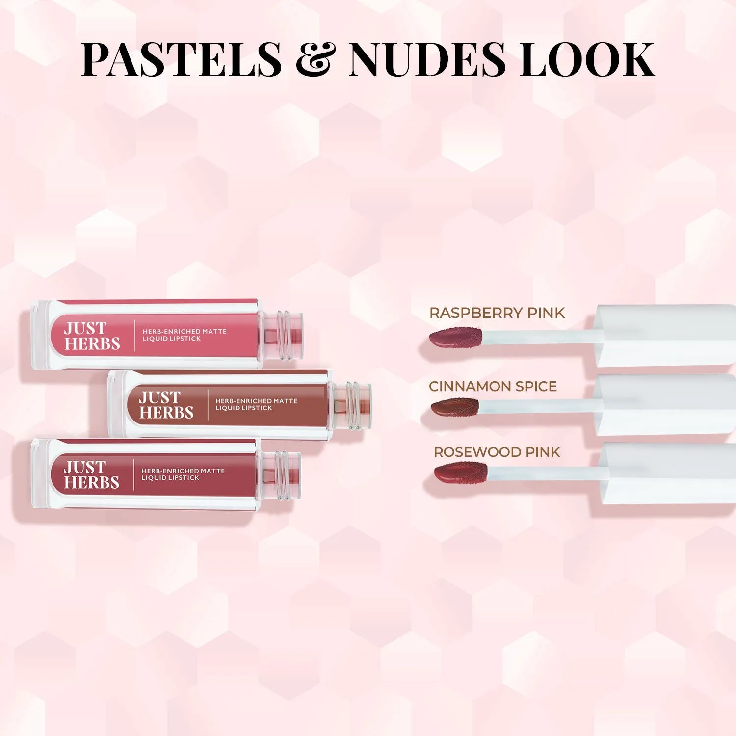 Full-Size Herb Enriched Matte Liquid Lipstick Kit - Set of 3 (6ml)