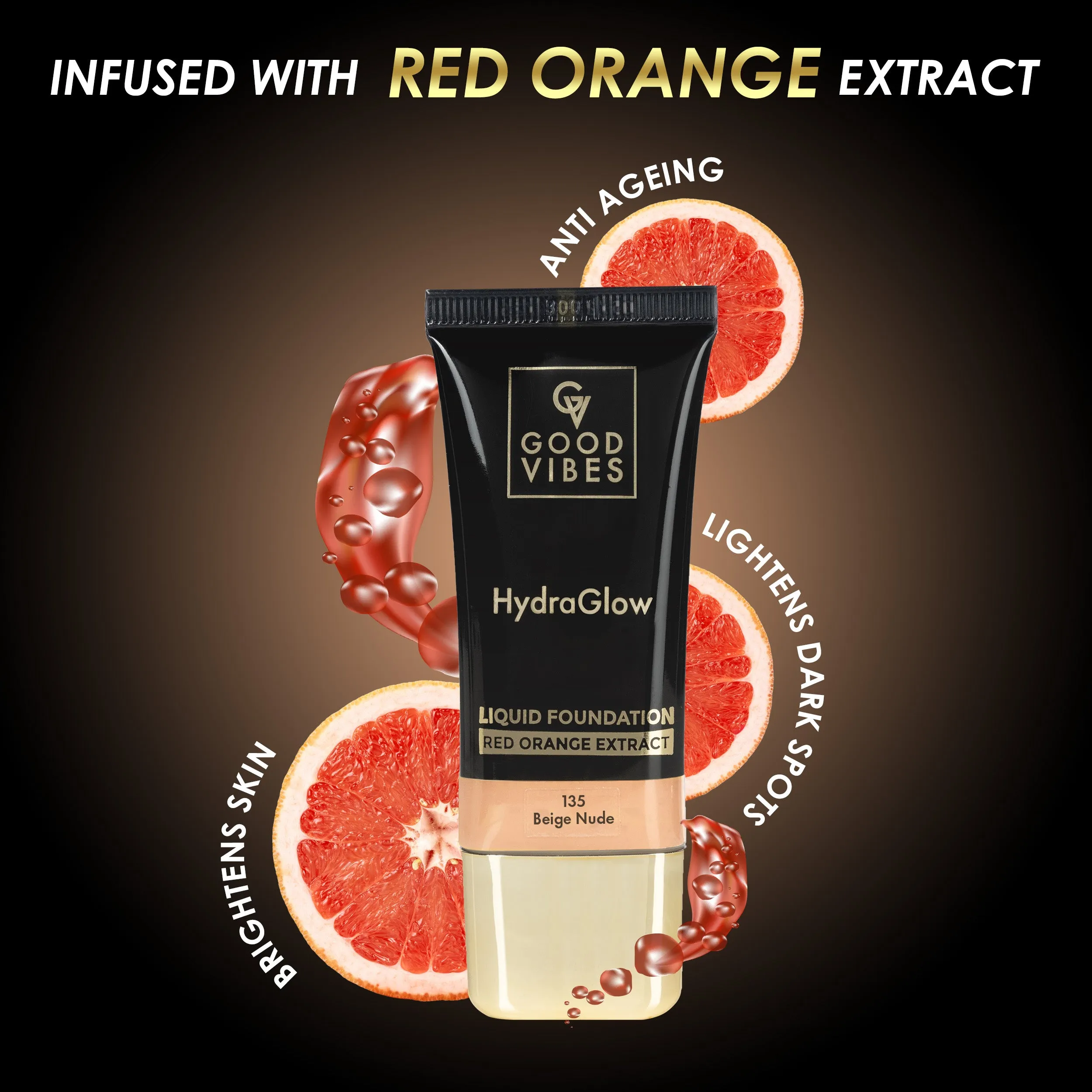 Good Vibes HydraGlow Liquid Foundation (30ml) - 135 Beige Nude