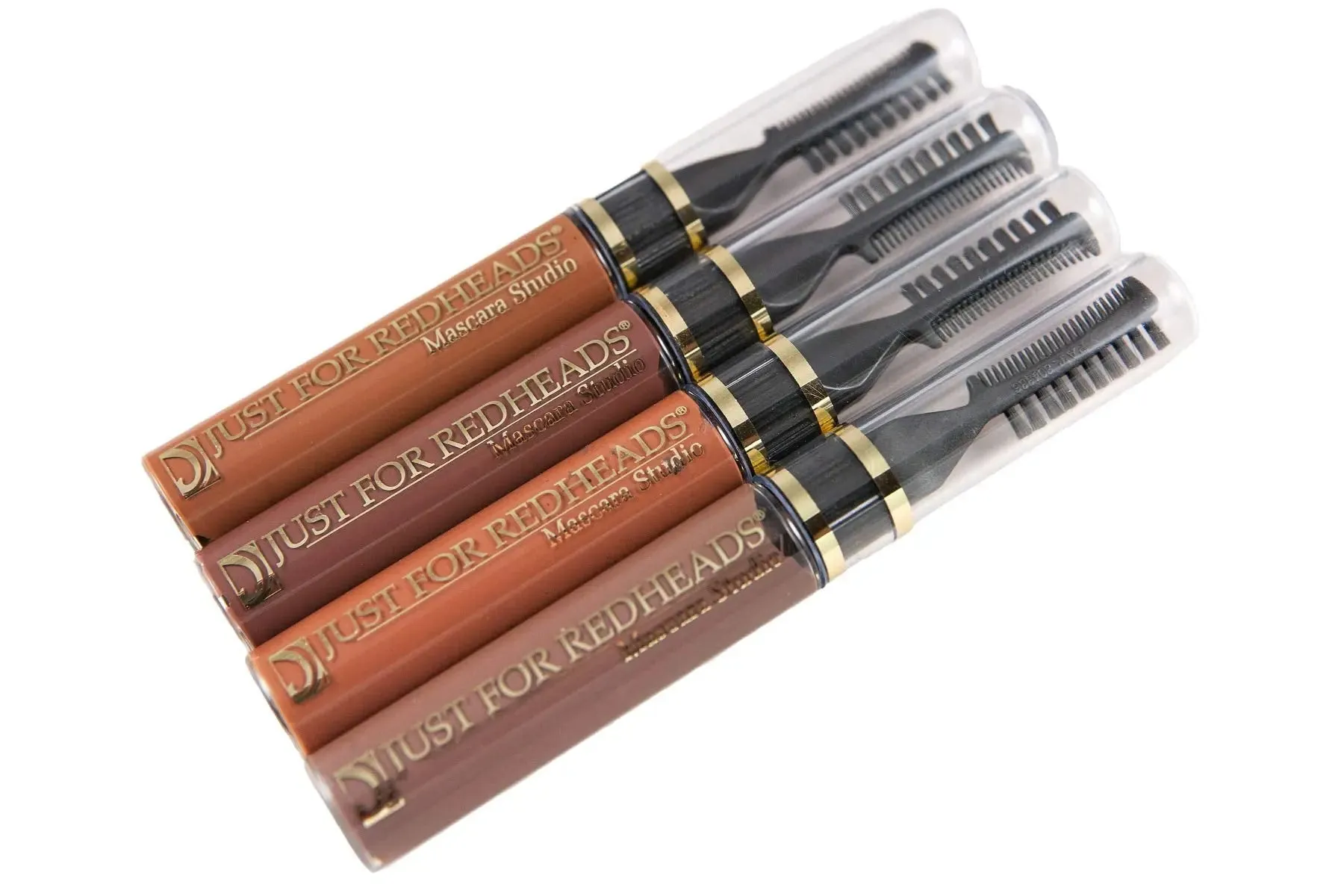 Just For Redheads Mascara Studio - Lashes Volumizer for Women With Dual-Ended Lash Comb and Brush - Lengthening & Defining Lashes, Smudge-Proof, Water Resistant - Made in the USA (GingerAuburn)