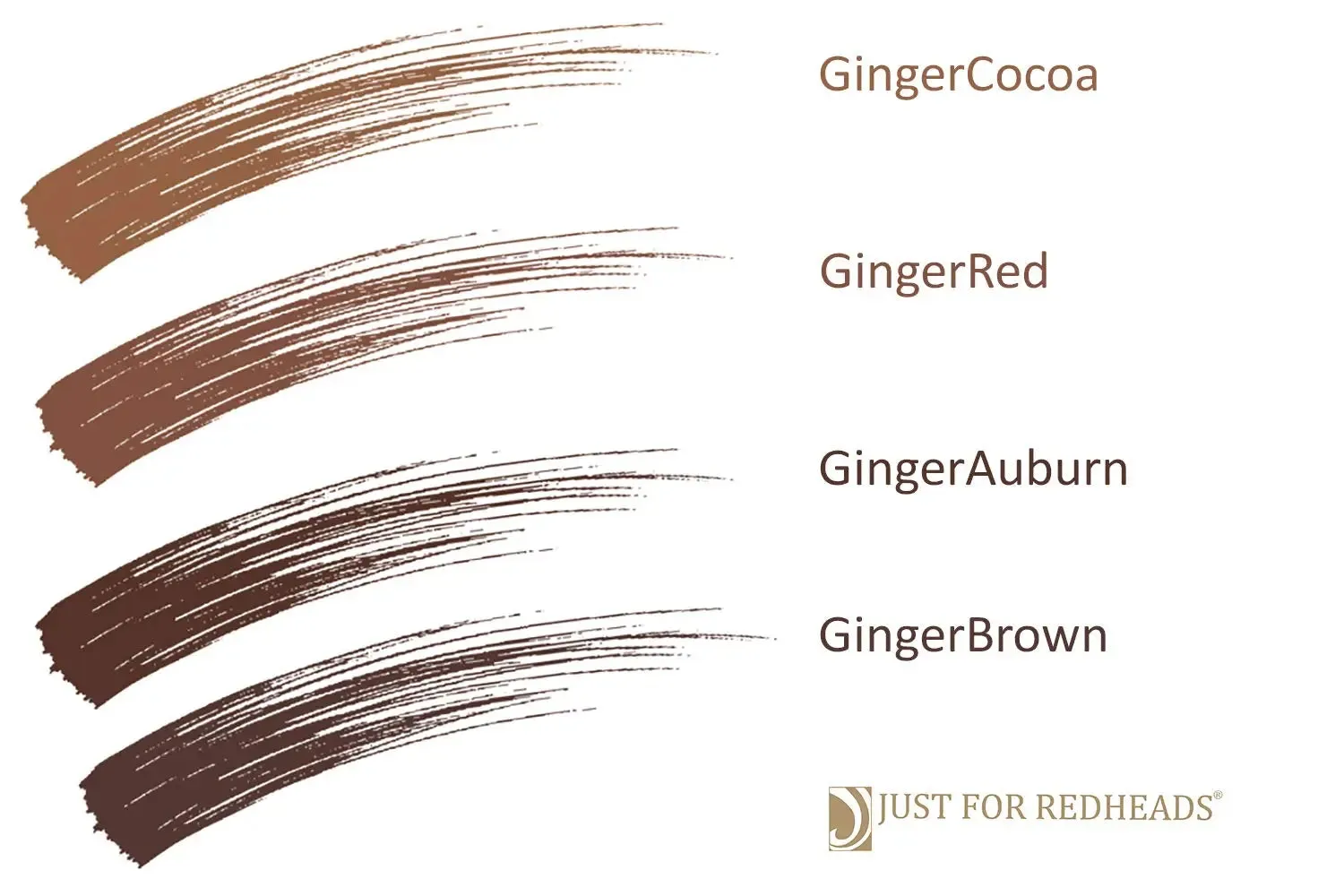 Just For Redheads Mascara Studio - Lashes Volumizer for Women With Dual-Ended Lash Comb and Brush - Lengthening & Defining Lashes, Smudge-Proof, Water Resistant - Made in the USA (GingerAuburn)