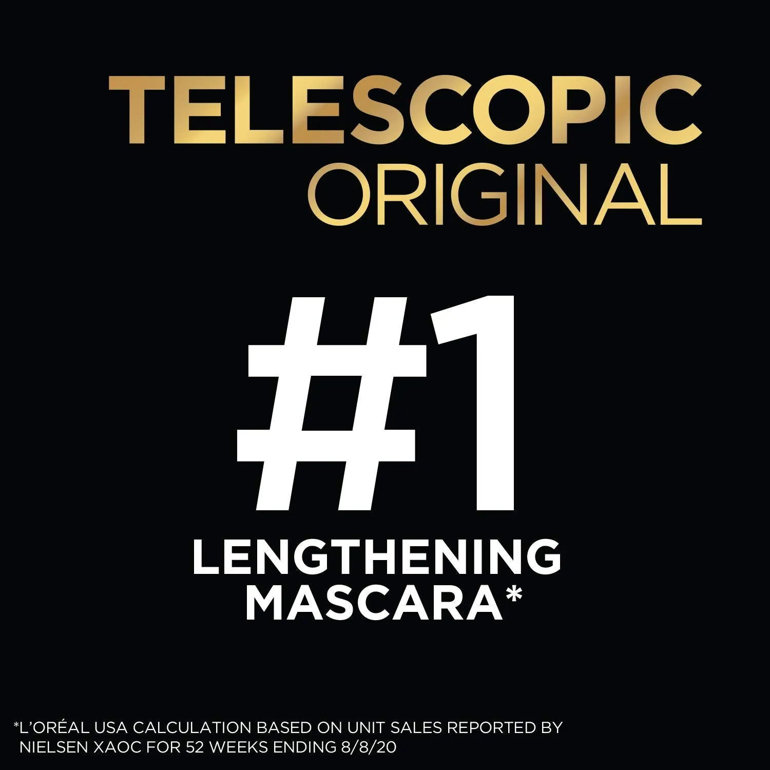 L'Oreal Paris Makeup Telescopic Original Lengthening Mascara, Blackest Black, 0.27 Fl Oz (Pack of 2)