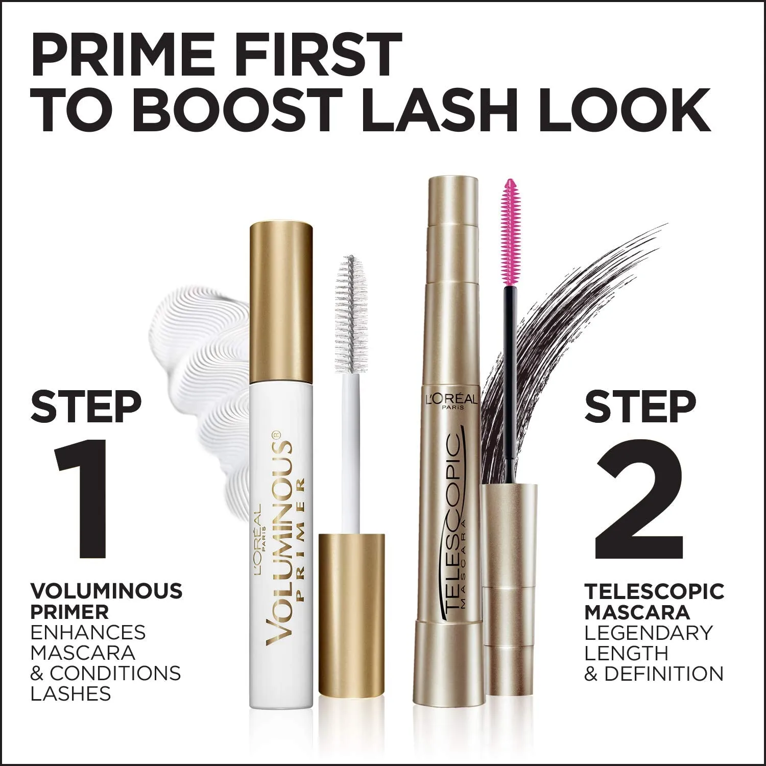 L'Oreal Paris Makeup Telescopic Original Lengthening Mascara, Blackest Black, 0.27 Fl Oz (Pack of 2)