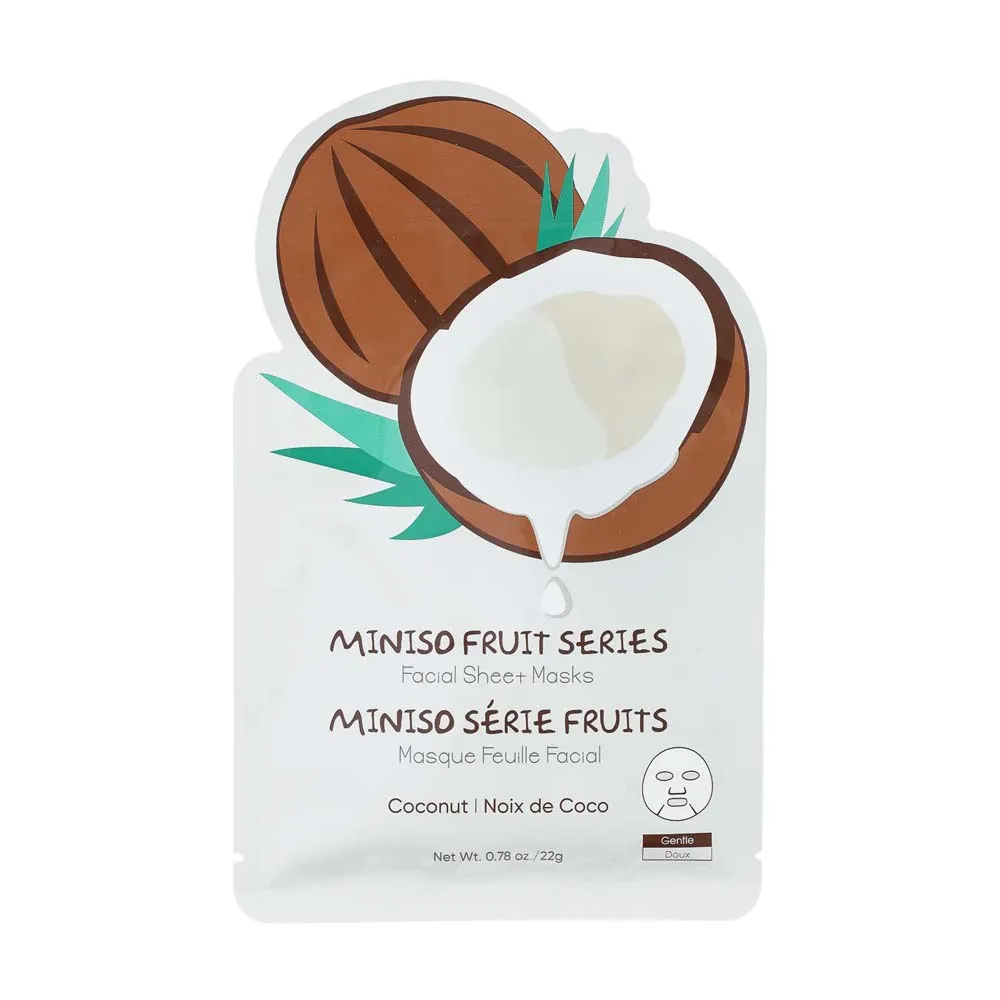 Pack Of 3 | MINISO Fruit Series Facial Sheet Masks(Coconut)