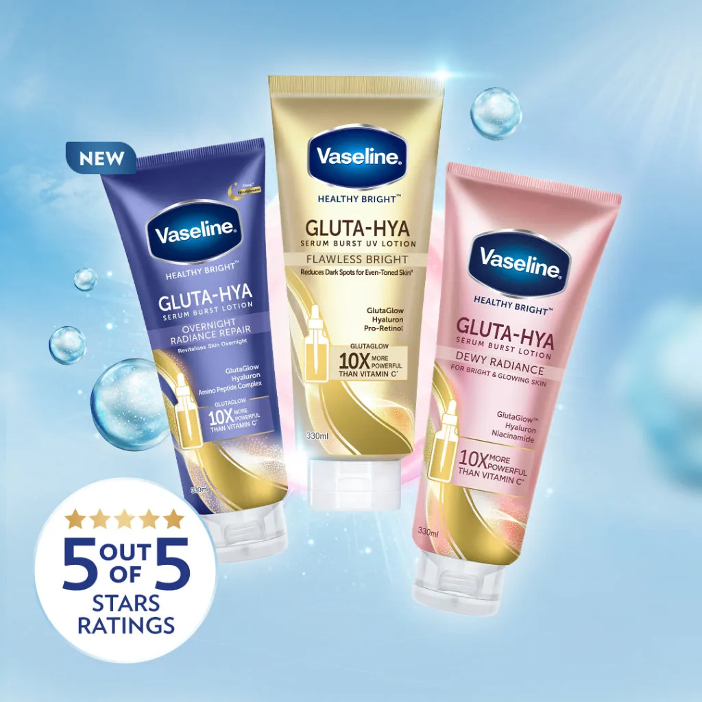 Vaseline Gluta Hya Serum Burst Lotion Dewy Radiance 330ml x2